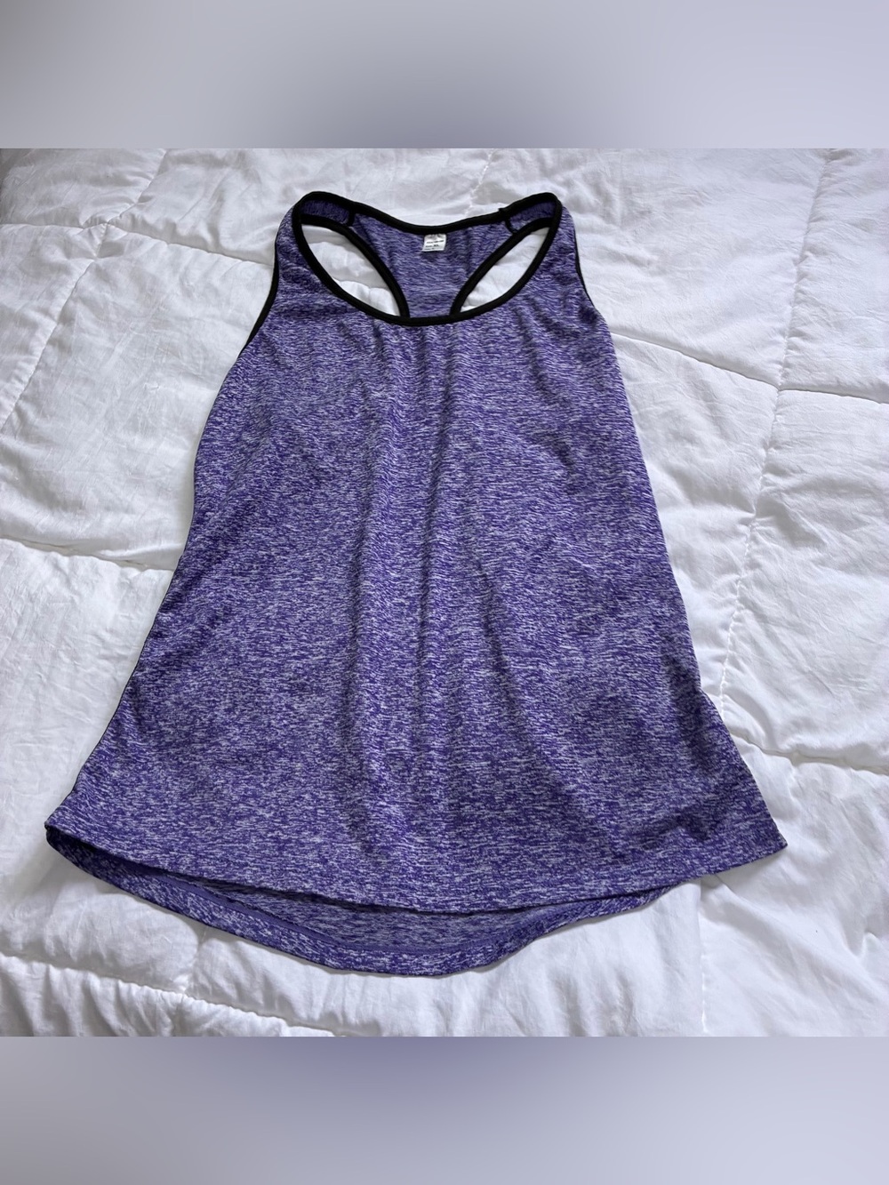 Sports Wear Purple Heathered Athletic Racerback Tank Top